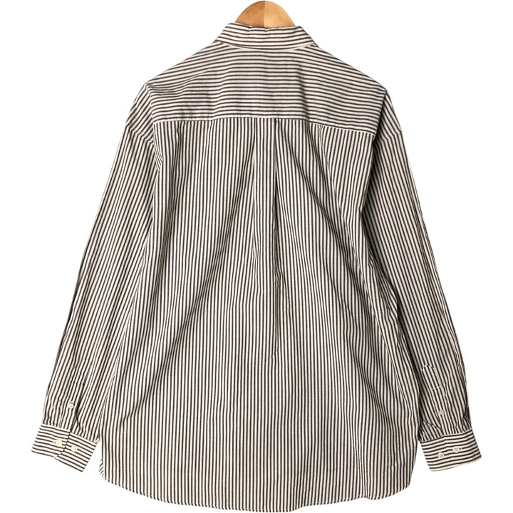 Ralph Lauren long sleeve button down striped shirt, men's XL size cotton brown type Vintage Second Hand
