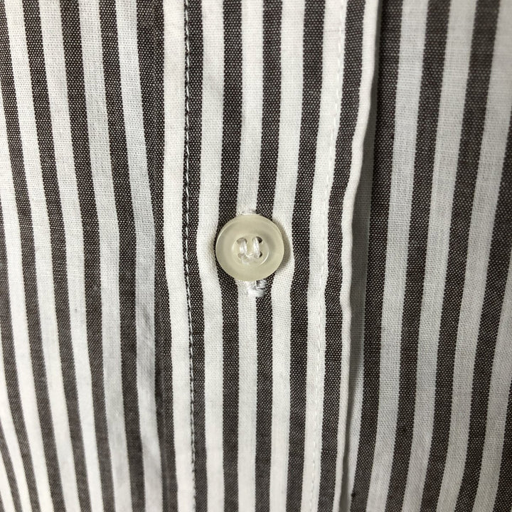 Ralph Lauren long sleeve button down striped shirt, men's XL size cotton brown type Vintage Second Hand