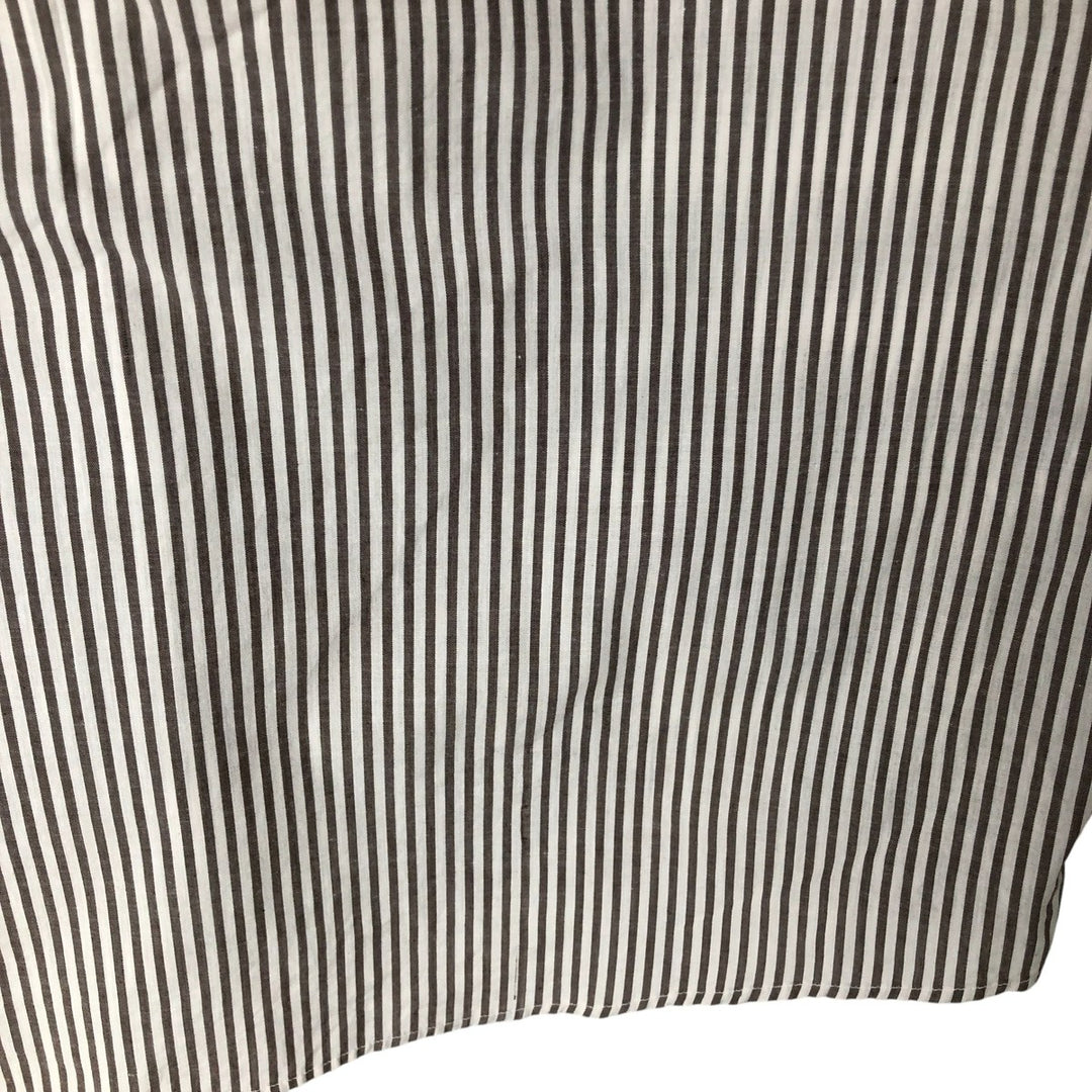 Ralph Lauren long sleeve button down striped shirt, men's XL size cotton brown type Vintage Second Hand