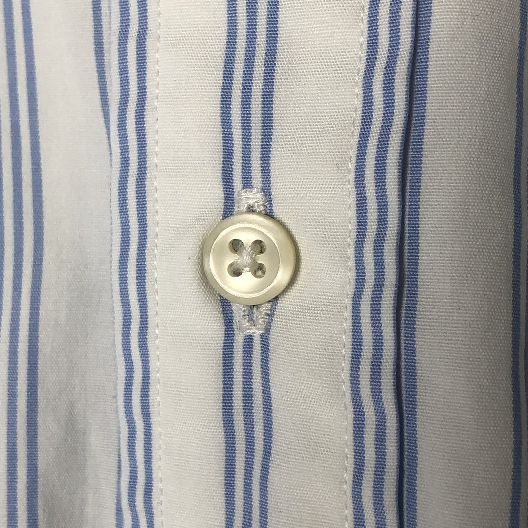 Ralph Lauren long sleeve button down striped shirt, men's size L cotton white type Vintage Second Hand