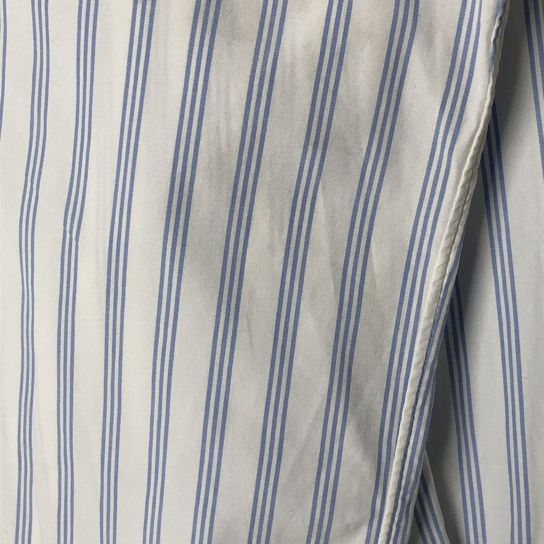 Ralph Lauren long sleeve button down striped shirt, men's size L cotton white type Vintage Second Hand