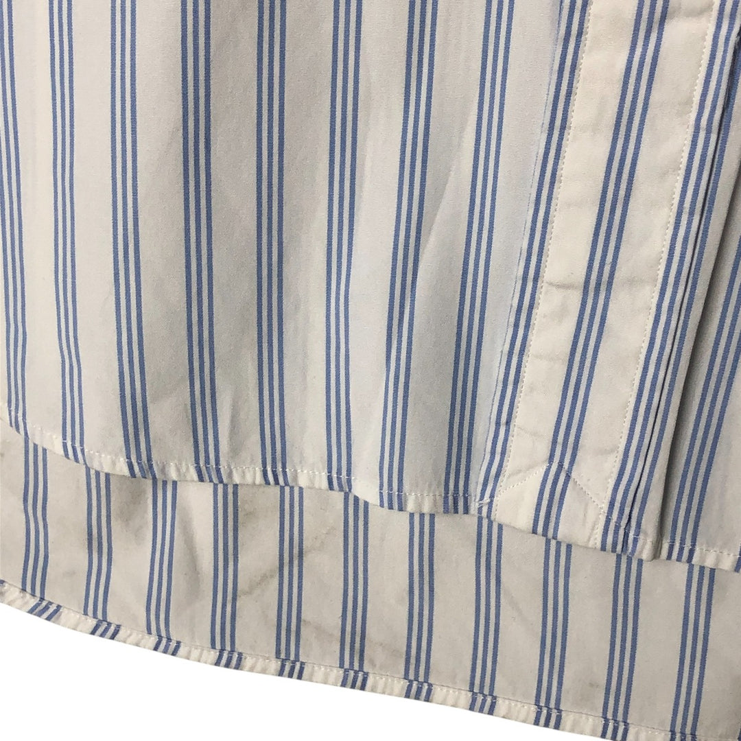 Ralph Lauren long sleeve button down striped shirt, men's size L cotton white type Vintage Second Hand