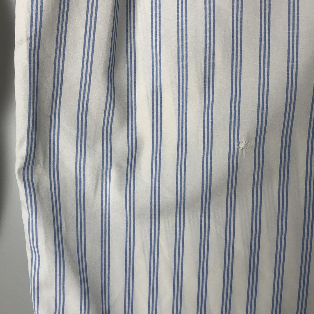 Ralph Lauren long sleeve button down striped shirt, men's size L cotton white type Vintage Second Hand