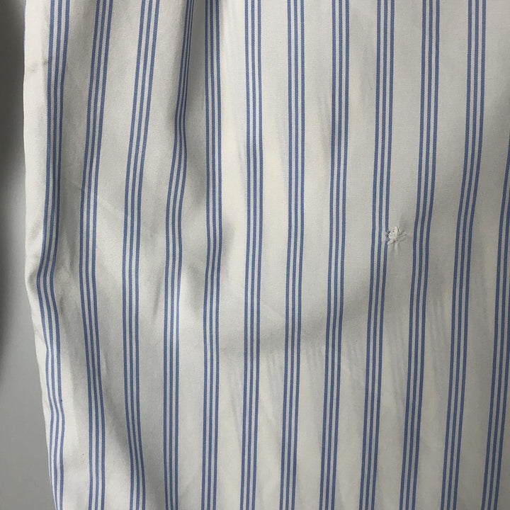 Ralph Lauren long sleeve button down striped shirt, men's size L cotton white type Vintage Second Hand