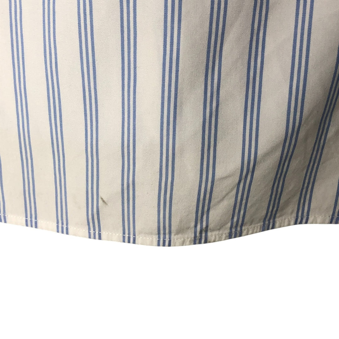 Ralph Lauren long sleeve button down striped shirt, men's size L cotton white type Vintage Second Hand