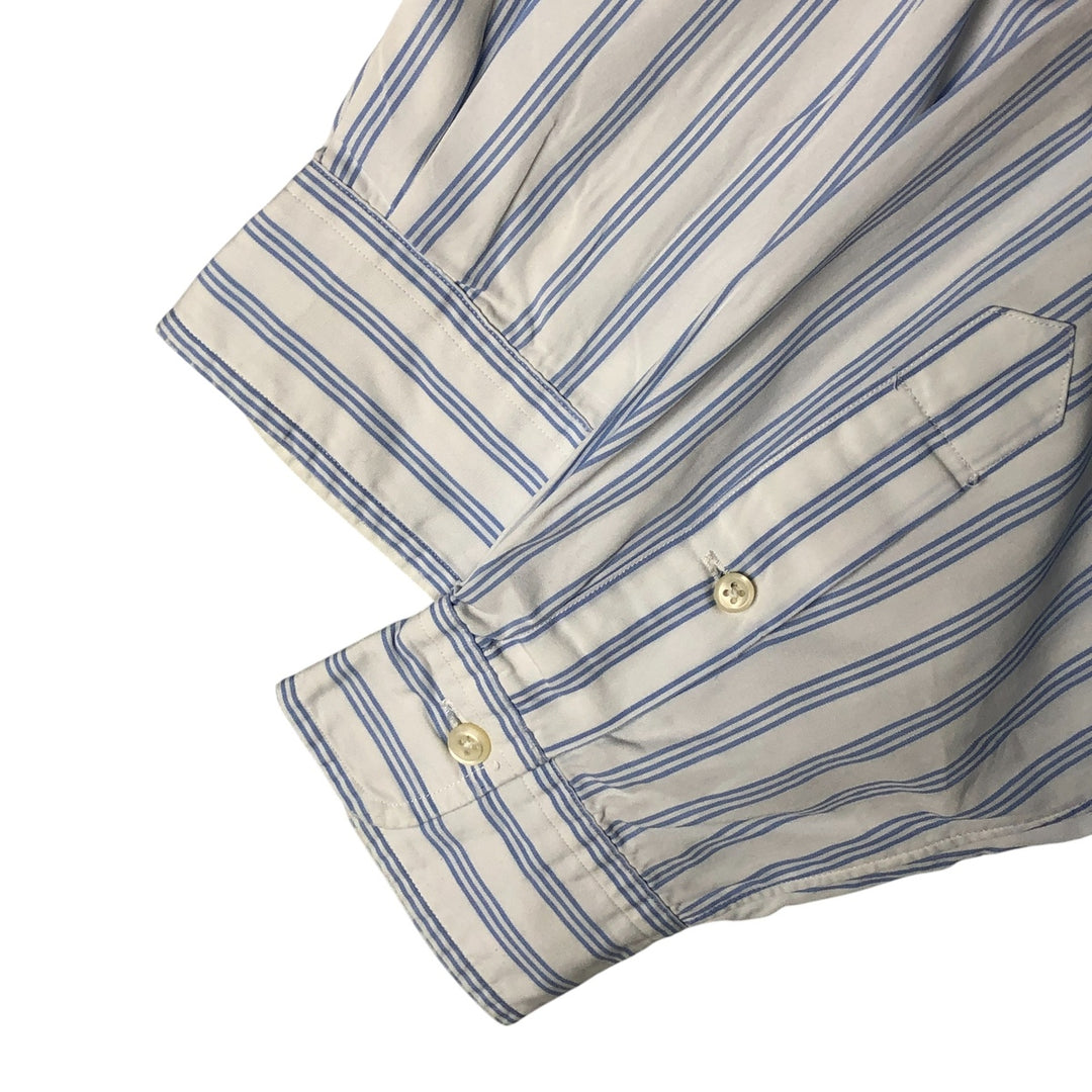 Ralph Lauren long sleeve button down striped shirt, men's size L cotton white type Vintage Second Hand