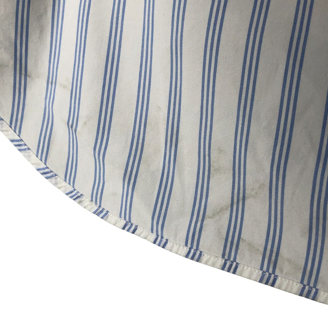 Ralph Lauren long sleeve button down striped shirt, men's size L cotton white type Vintage Second Hand