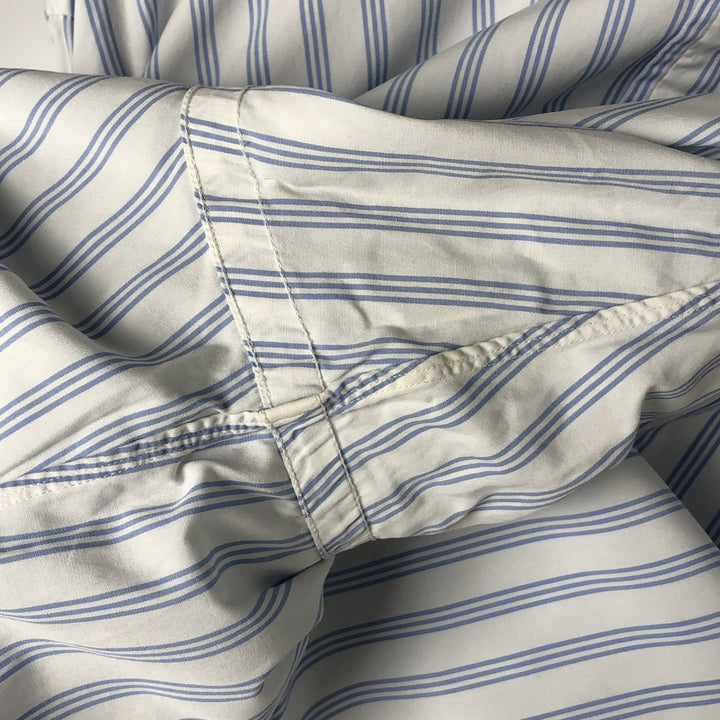 Ralph Lauren long sleeve button down striped shirt, men's size L cotton white type Vintage Second Hand