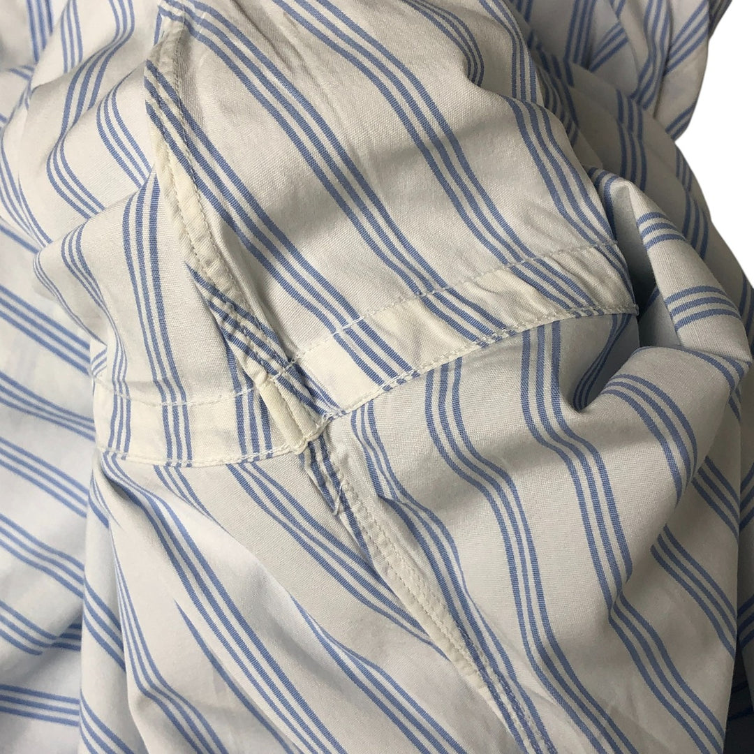 Ralph Lauren long sleeve button down striped shirt, men's size L cotton white type Vintage Second Hand