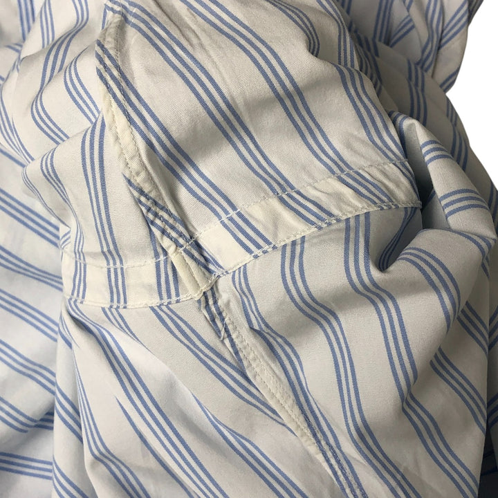 Ralph Lauren long sleeve button down striped shirt, men's size L cotton white type Vintage Second Hand