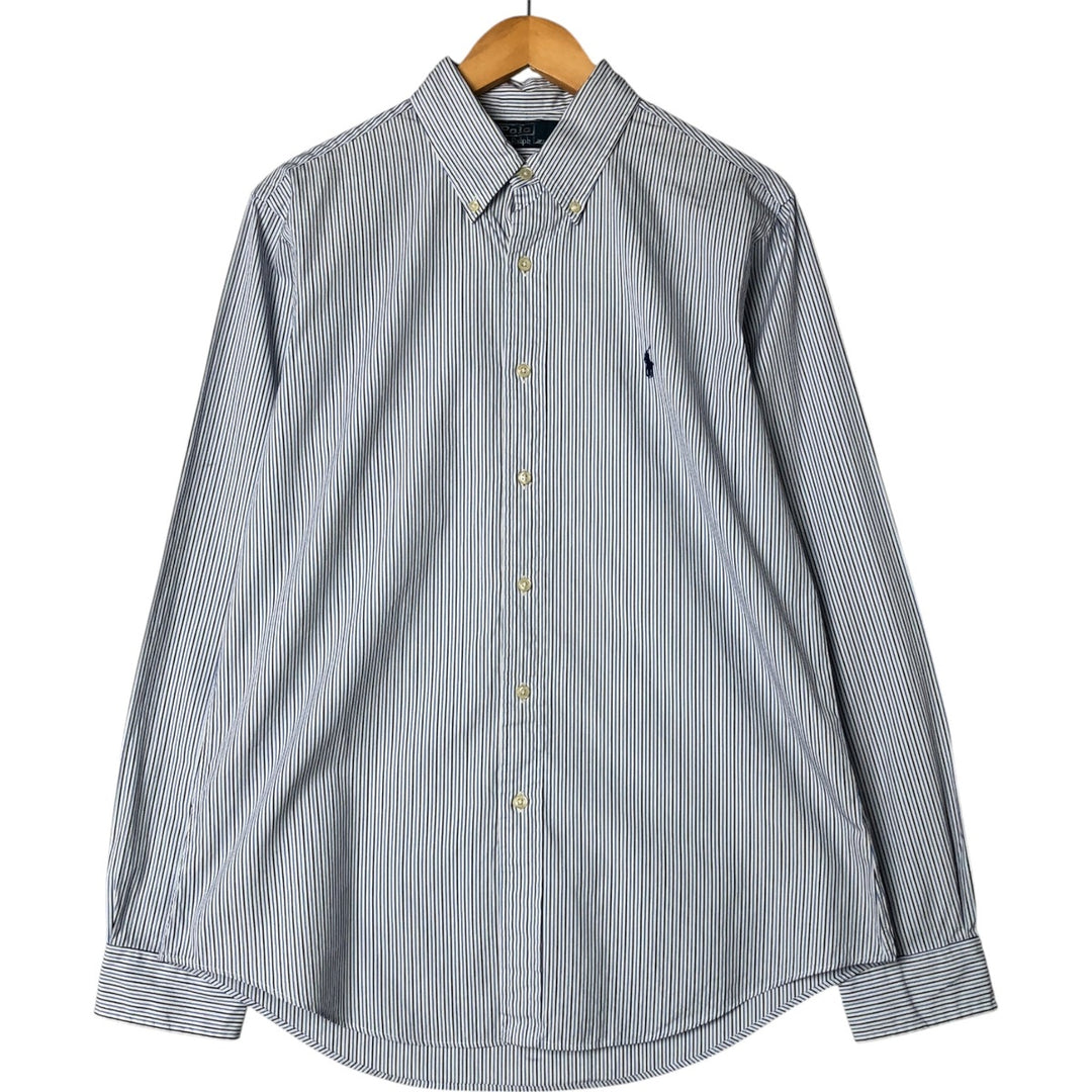 Ralph Lauren POLO by Ralph Lauren Long Sleeve Button-Down Striped Shirt Men's Size L cotton white type Vintage Second Hand
