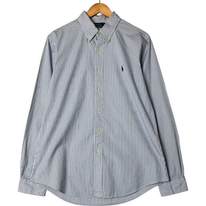 Ralph Lauren POLO by Ralph Lauren Long Sleeve Button-Down Striped Shirt Men's Size L cotton white type Vintage Second Hand