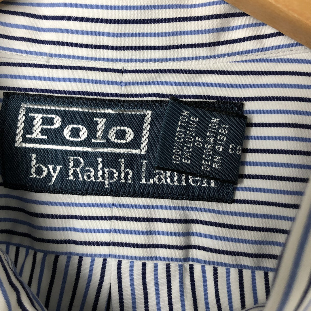 Ralph Lauren POLO by Ralph Lauren Long Sleeve Button-Down Striped Shirt Men's Size L cotton white type Vintage Second Hand