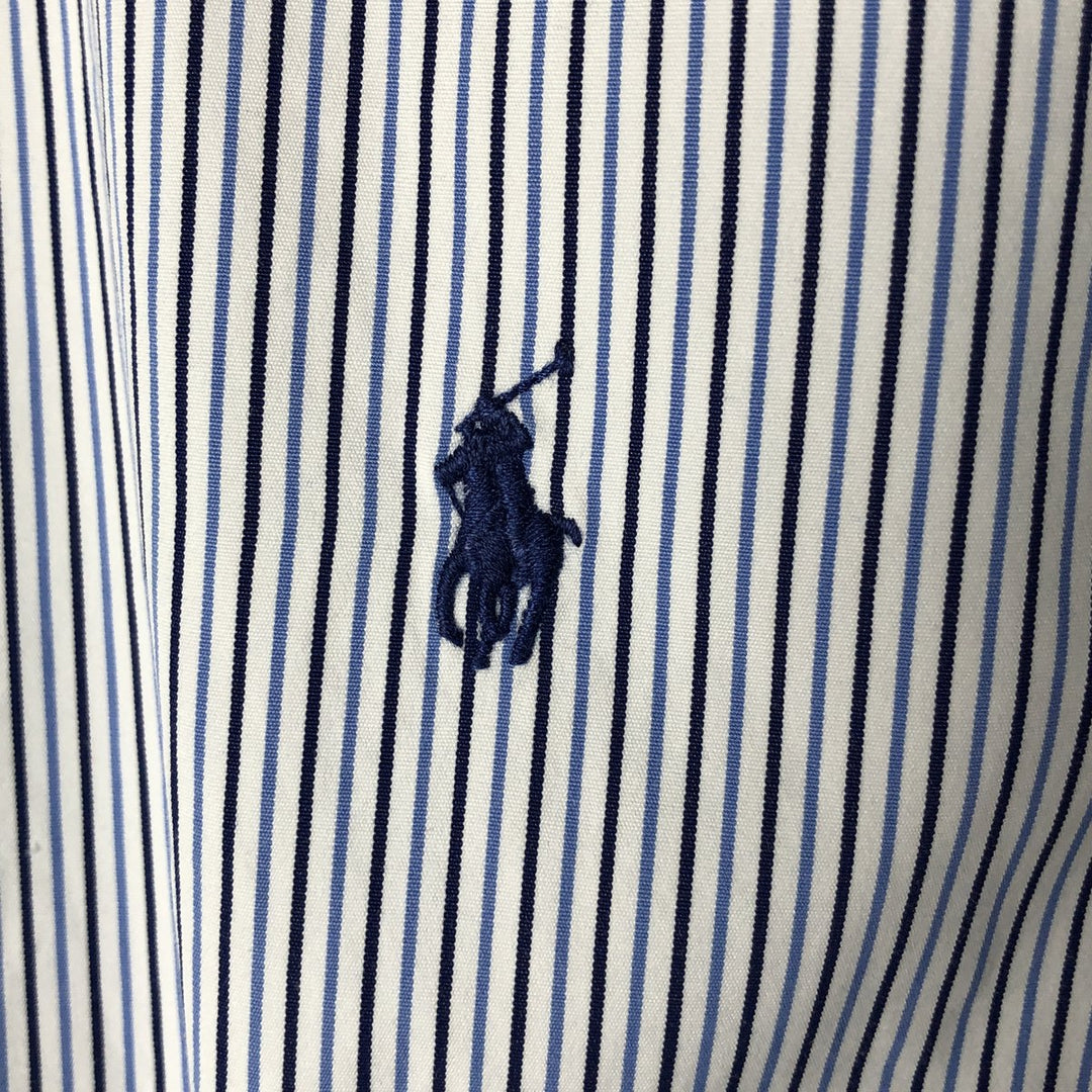 Ralph Lauren POLO by Ralph Lauren Long Sleeve Button-Down Striped Shirt Men's Size L cotton white type Vintage Second Hand