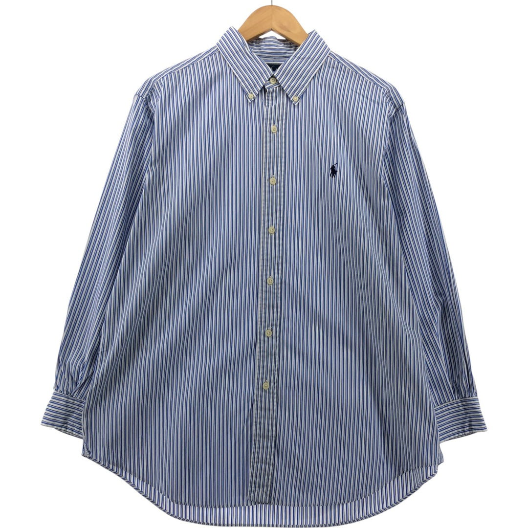 Ralph Lauren CLASSIC FIT Classic Fit Stripe Pattern Long Sleeve Button-Down Striped Shirt Men's L cotton blue type Vintage Second Hand