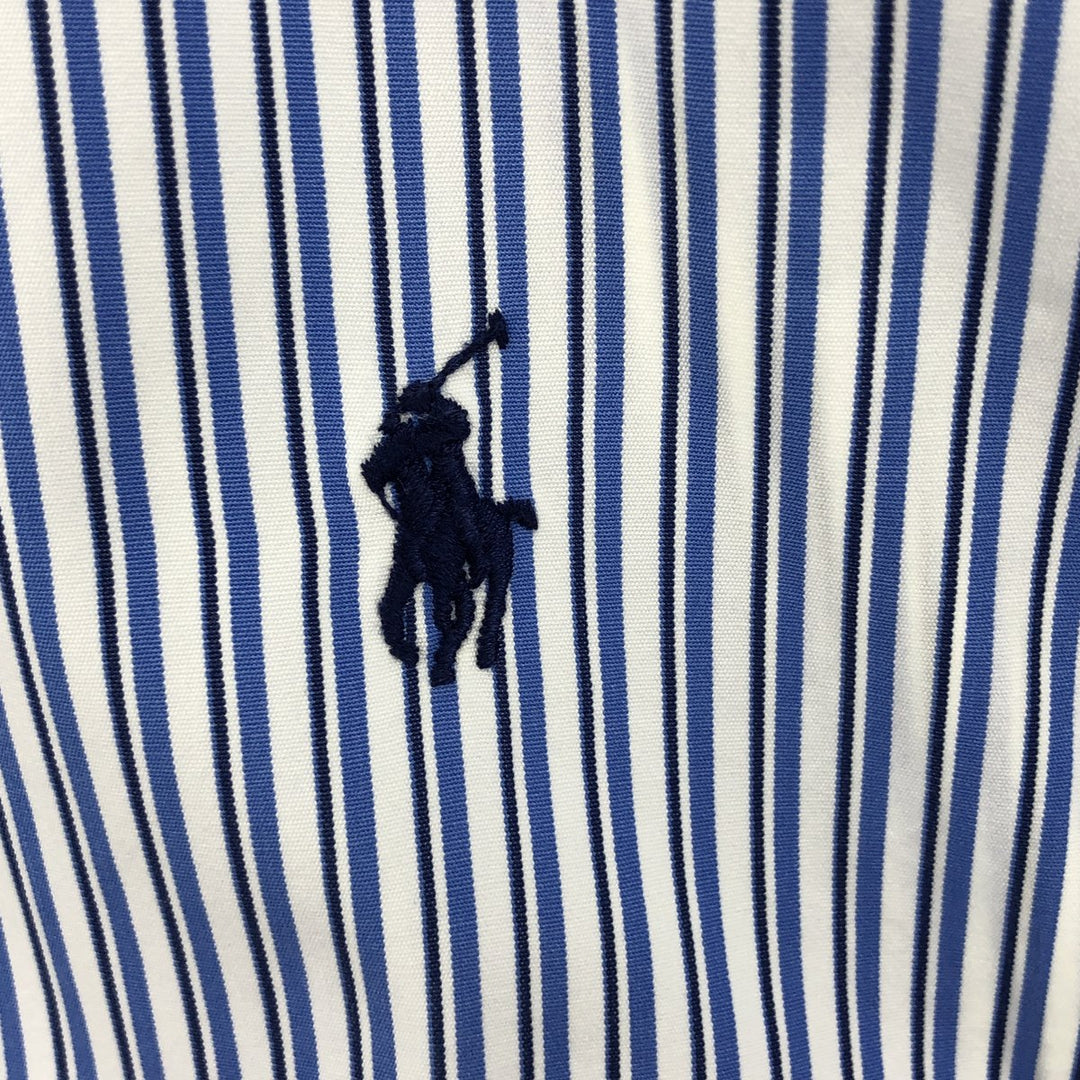 Ralph Lauren CLASSIC FIT Classic Fit Stripe Pattern Long Sleeve Button-Down Striped Shirt Men's L cotton blue type Vintage Second Hand