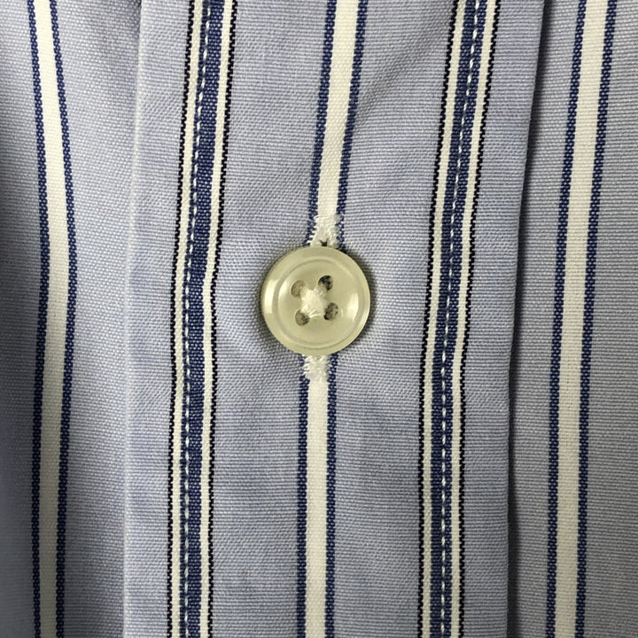Ralph Lauren POLO by Ralph Lauren ELLINGTON short sleeve button down striped shirt men's XL size cotton blue type Vintage Second Hand