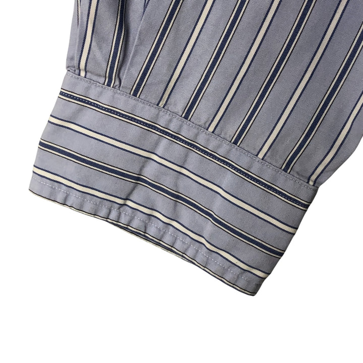 Ralph Lauren POLO by Ralph Lauren ELLINGTON short sleeve button down striped shirt men's XL size cotton blue type Vintage Second Hand