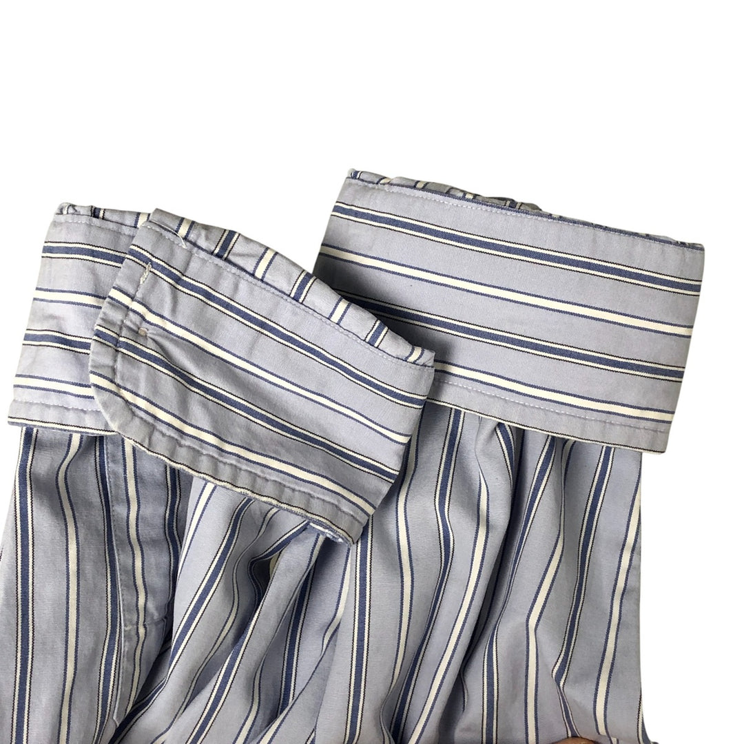 Ralph Lauren POLO by Ralph Lauren ELLINGTON short sleeve button down striped shirt men's XL size cotton blue type Vintage Second Hand