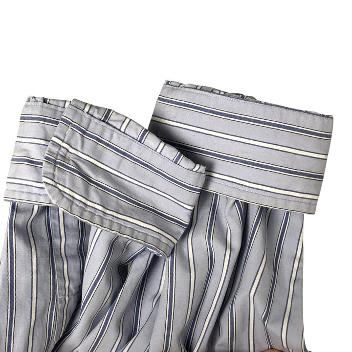 Ralph Lauren POLO by Ralph Lauren ELLINGTON short sleeve button down striped shirt men's XL size cotton blue type Vintage Second Hand