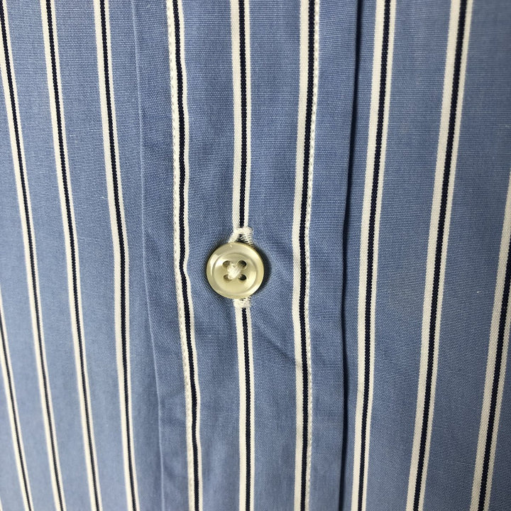 Ralph Lauren CUSTOM FIT long sleeve button down striped shirt men's size L cotton Blue type light blue Vintage Second Hand