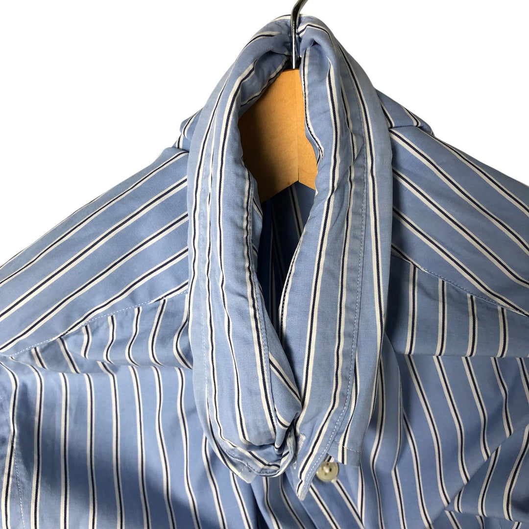 Ralph Lauren CUSTOM FIT long sleeve button down striped shirt men's size L cotton Blue type light blue Vintage Second Hand