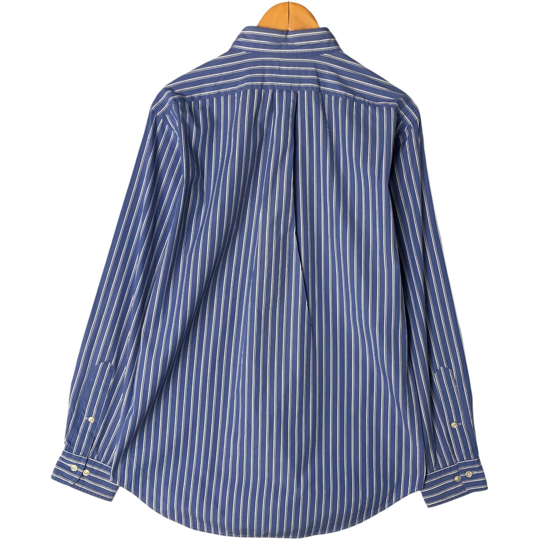 Ralph Lauren Classic Fit Multi Stripe Long Sleeve Button Down Striped Shirt Men's M cotton Blue type light blue Vintage Second Hand