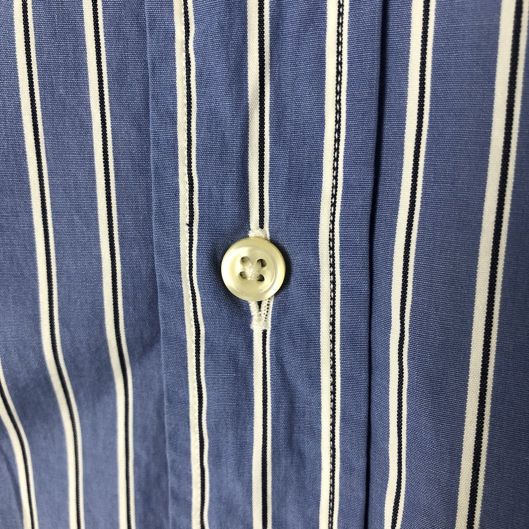Ralph Lauren Classic Fit Multi Stripe Long Sleeve Button Down Striped Shirt Men's M cotton Blue type light blue Vintage Second Hand