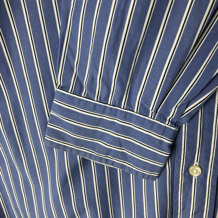 Ralph Lauren Classic Fit Multi Stripe Long Sleeve Button Down Striped Shirt Men's M cotton Blue type light blue Vintage Second Hand