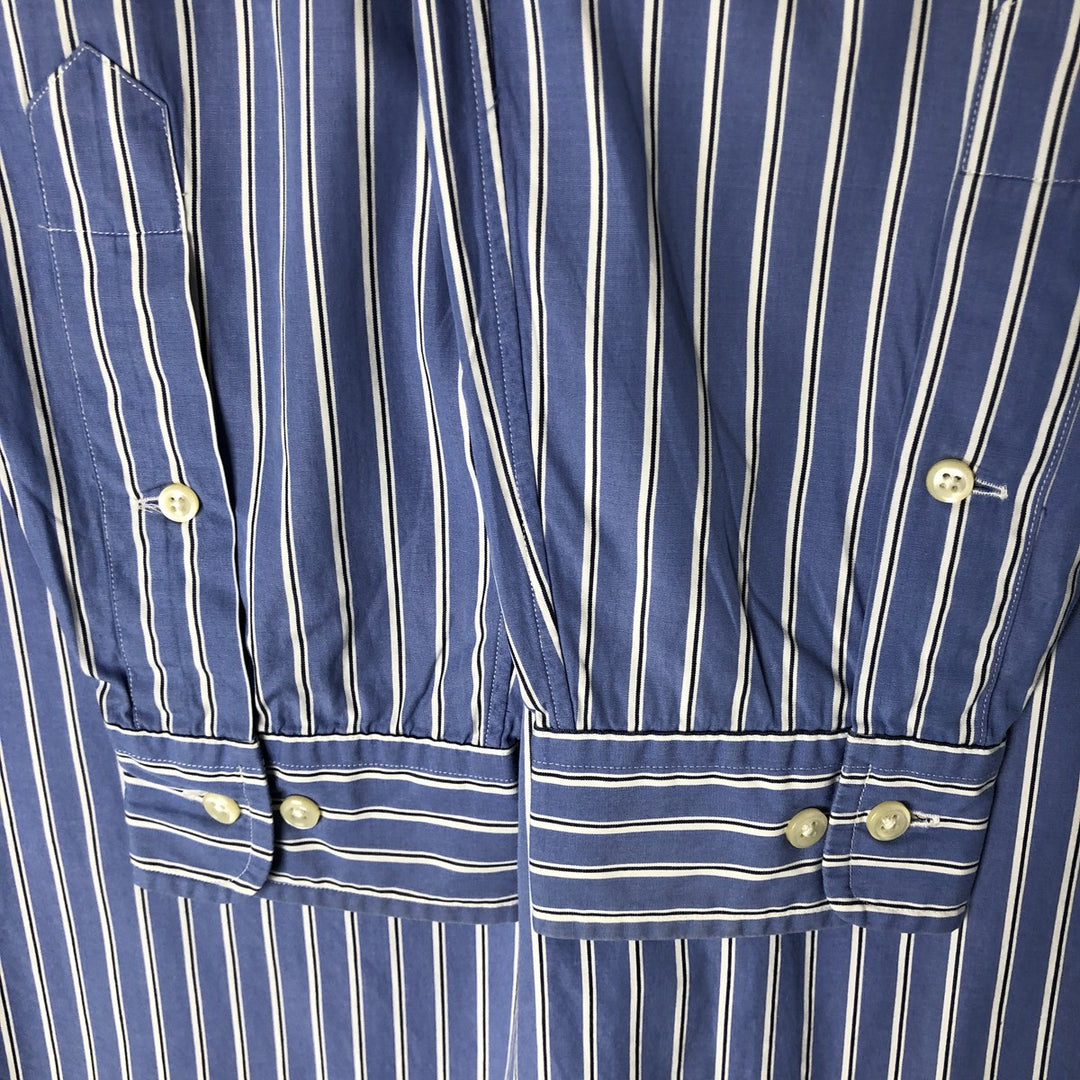 Ralph Lauren Classic Fit Multi Stripe Long Sleeve Button Down Striped Shirt Men's M cotton Blue type light blue Vintage Second Hand