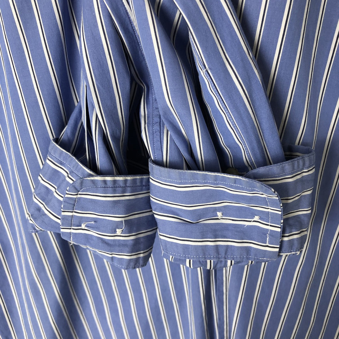 Ralph Lauren Classic Fit Multi Stripe Long Sleeve Button Down Striped Shirt Men's M cotton Blue type light blue Vintage Second Hand