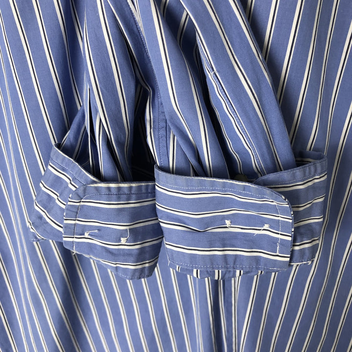 Ralph Lauren Classic Fit Multi Stripe Long Sleeve Button Down Striped Shirt Men's M cotton Blue type light blue Vintage Second Hand