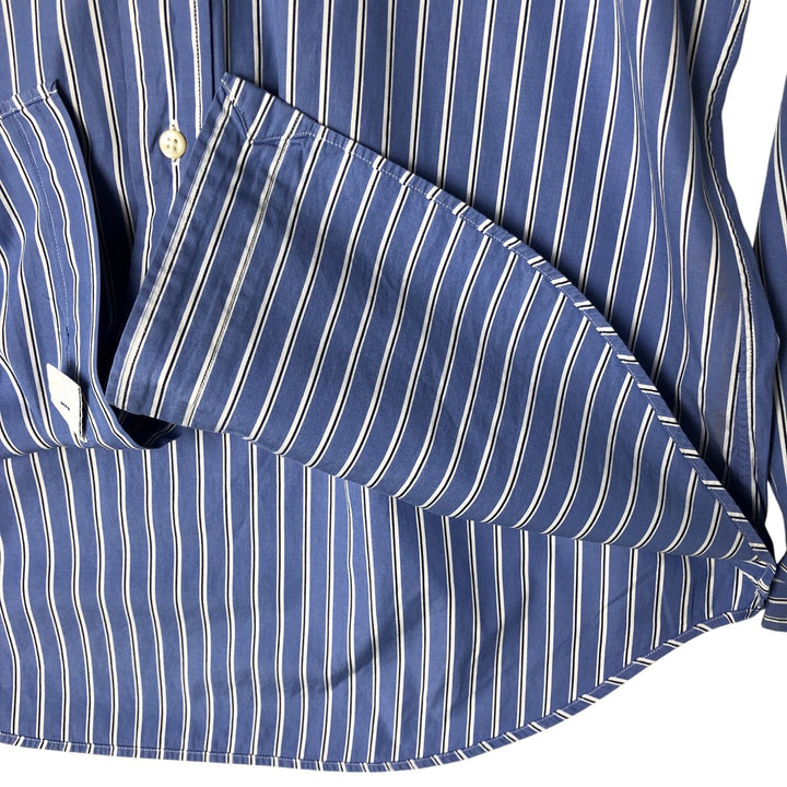 Ralph Lauren Classic Fit Multi Stripe Long Sleeve Button Down Striped Shirt Men's M cotton Blue type light blue Vintage Second Hand