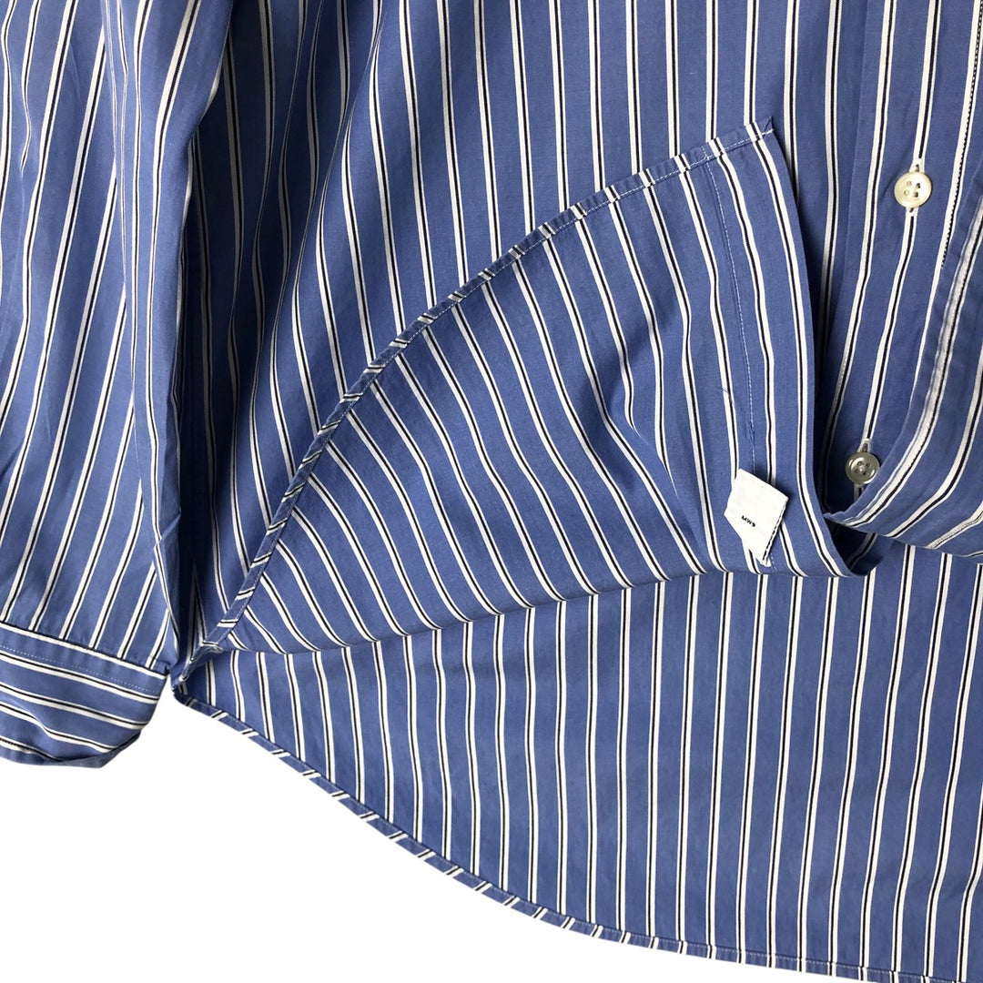 Ralph Lauren Classic Fit Multi Stripe Long Sleeve Button Down Striped Shirt Men's M cotton Blue type light blue Vintage Second Hand