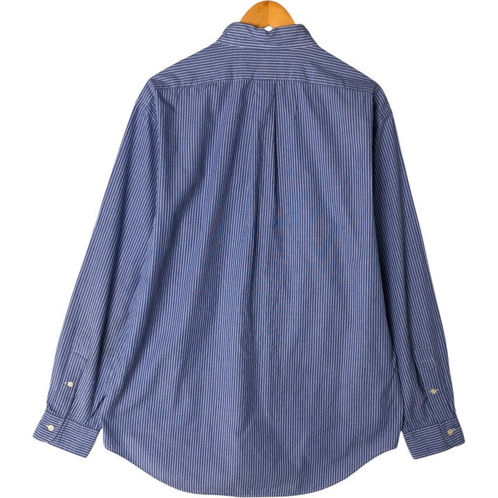Ralph Lauren YARMOUTH Long Sleeve Button-Down Striped Shirt, Men's Size L cotton Blue type light blue Vintage Second Hand