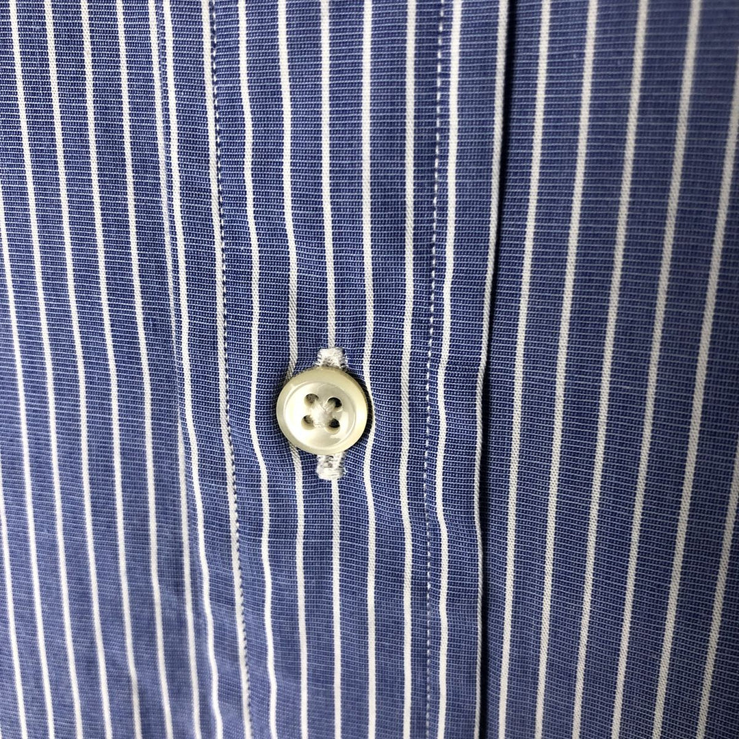 Ralph Lauren YARMOUTH Long Sleeve Button-Down Striped Shirt, Men's Size L cotton Blue type light blue Vintage Second Hand