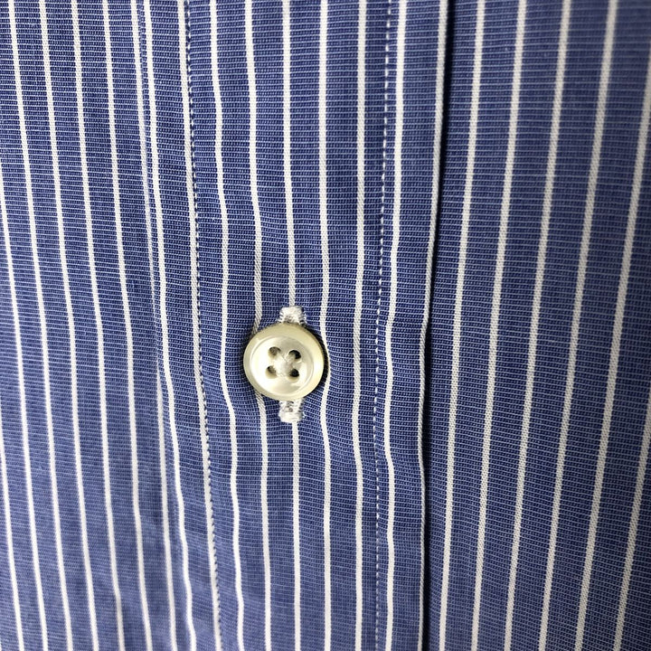 Ralph Lauren YARMOUTH Long Sleeve Button-Down Striped Shirt, Men's Size L cotton Blue type light blue Vintage Second Hand