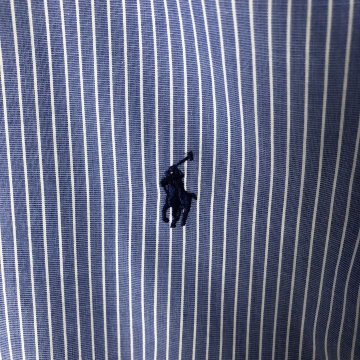 Ralph Lauren YARMOUTH Long Sleeve Button-Down Striped Shirt, Men's Size L cotton Blue type light blue Vintage Second Hand