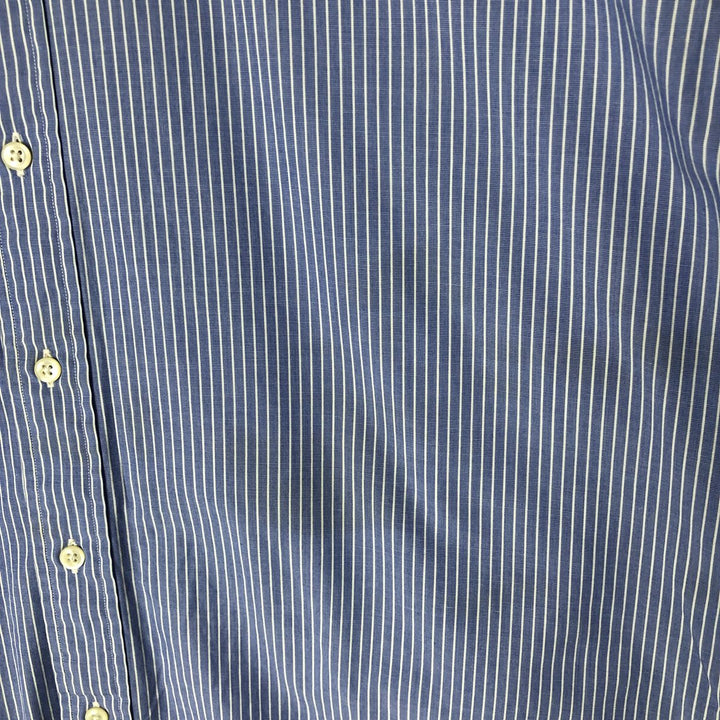 Ralph Lauren YARMOUTH Long Sleeve Button-Down Striped Shirt, Men's Size L cotton Blue type light blue Vintage Second Hand