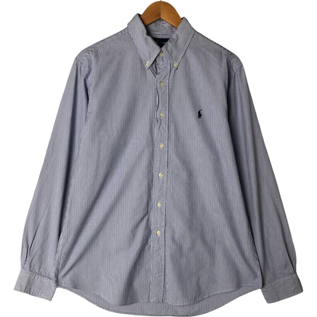 Ralph Lauren CUSTOM FIT long sleeve button down striped shirt men's size L cotton white type Vintage Second Hand