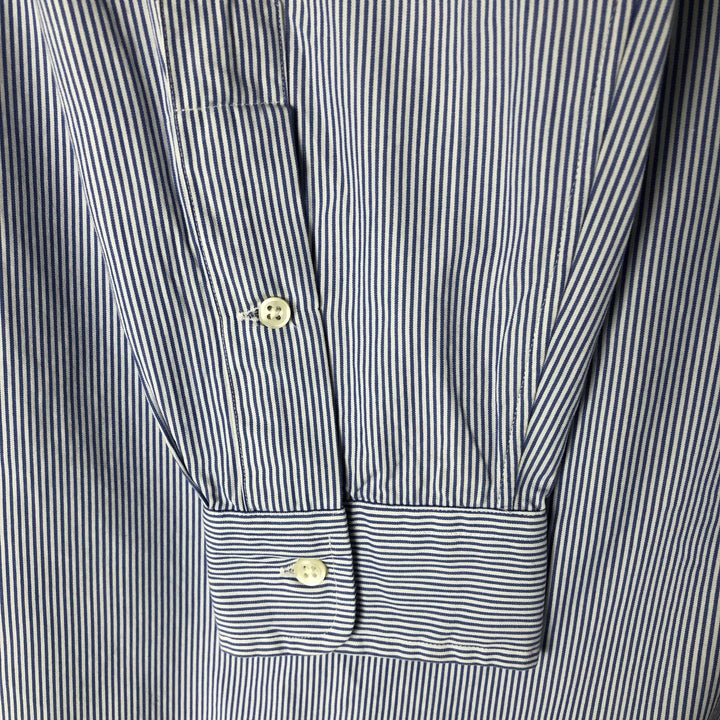Ralph Lauren CUSTOM FIT long sleeve button down striped shirt men's size L cotton white type Vintage Second Hand