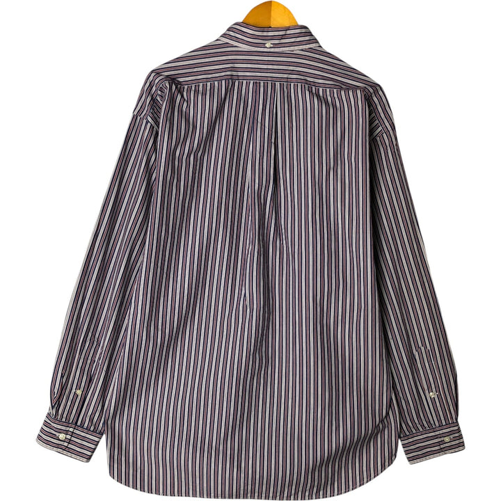 Ralph Lauren BLAKE Multi-Stripe Long Sleeve Button-Down Striped Shirt, Men's XL cotton navy blue type Vintage Second Hand
