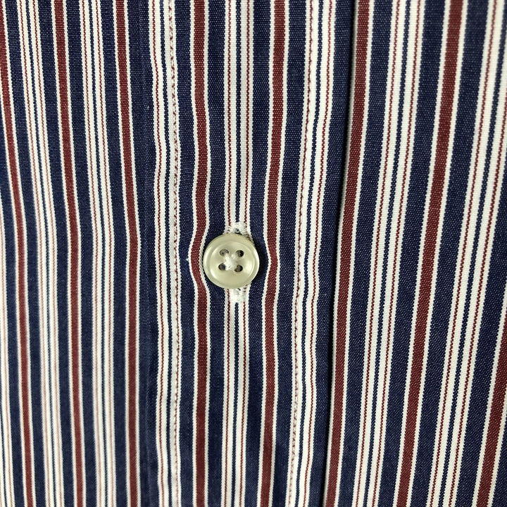 Ralph Lauren BLAKE Multi-Stripe Long Sleeve Button-Down Striped Shirt, Men's XL cotton navy blue type Vintage Second Hand