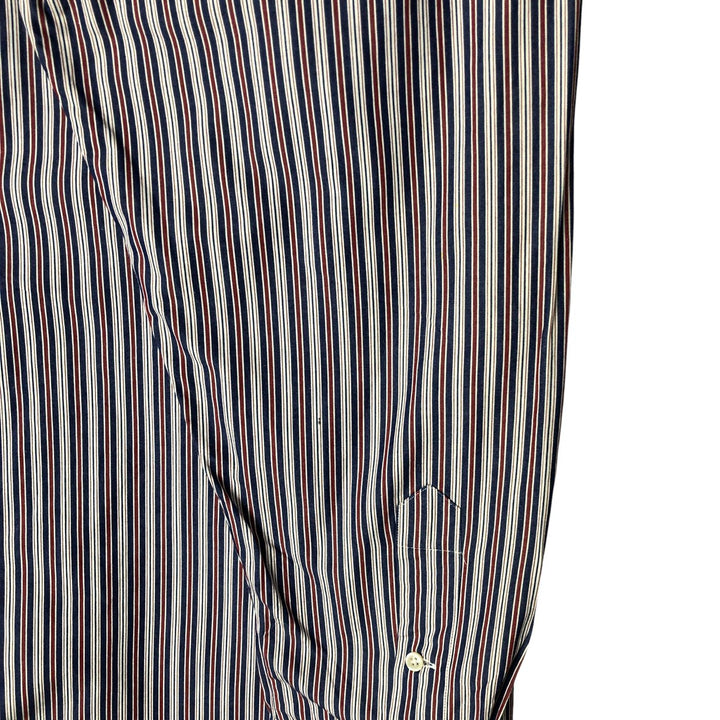 Ralph Lauren BLAKE Multi-Stripe Long Sleeve Button-Down Striped Shirt, Men's XL cotton navy blue type Vintage Second Hand