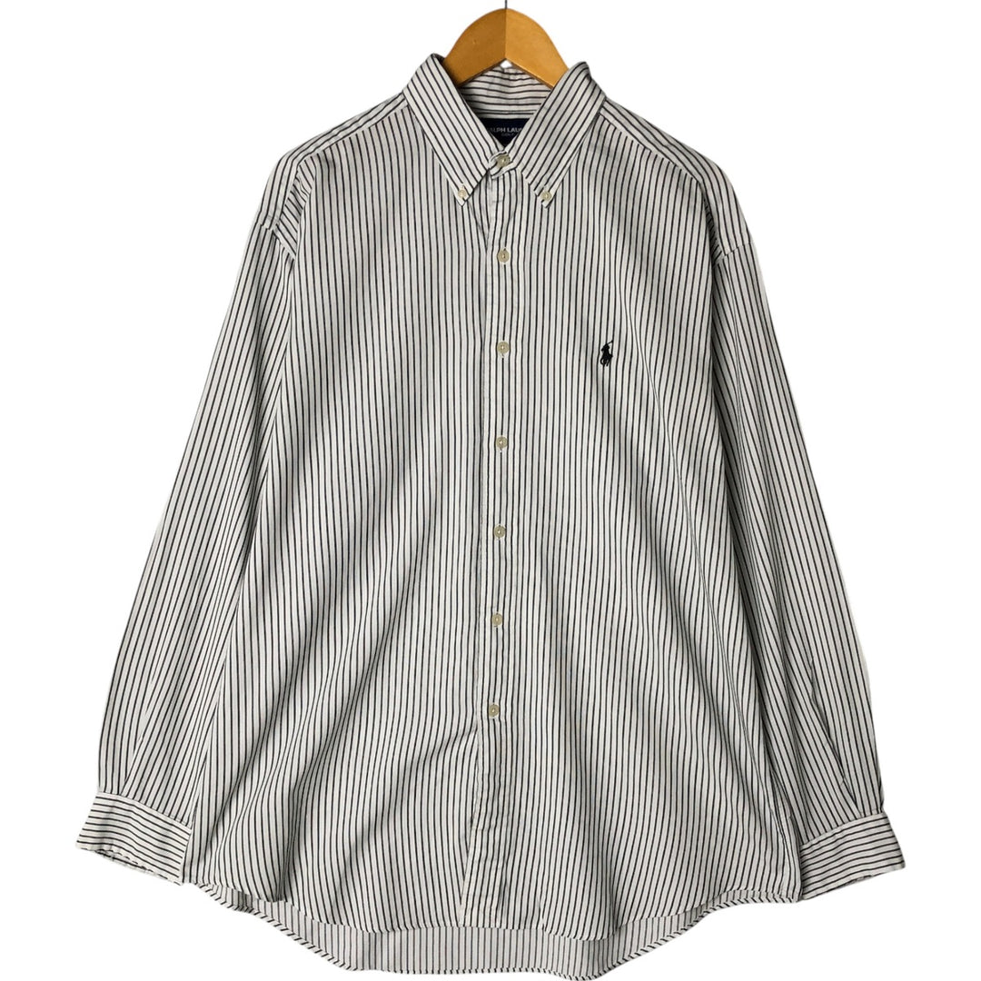 Ralph Lauren RALPH LAUREN GOLF BLAKE long sleeve button down striped shirt men's size L cotton white type Vintage Second Hand