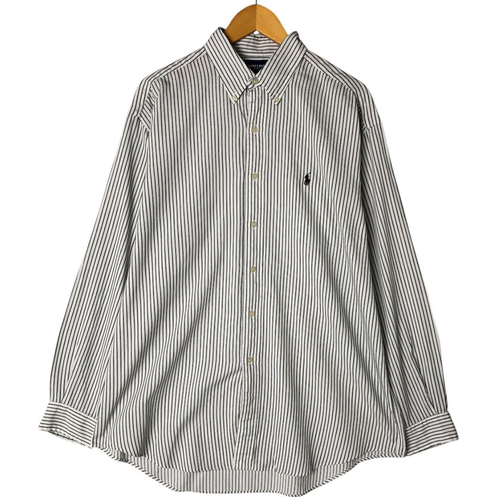 Ralph Lauren RALPH LAUREN GOLF BLAKE long sleeve button down striped shirt men's size L cotton white type Vintage Second Hand
