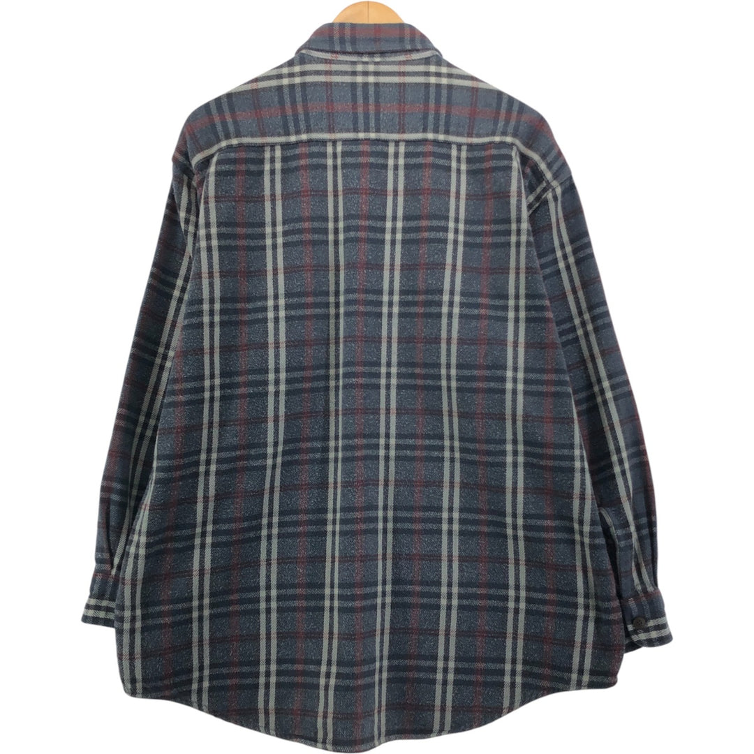 90'S St. John's Bay Vintage Long Sleeve Flannel Check Shirt, Men's XL cotton gray type Vintage Second Hand