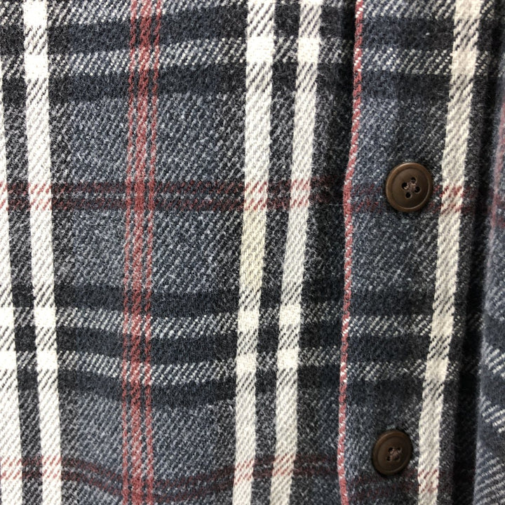 90'S St. John's Bay Vintage Long Sleeve Flannel Check Shirt, Men's XL cotton gray type Vintage Second Hand