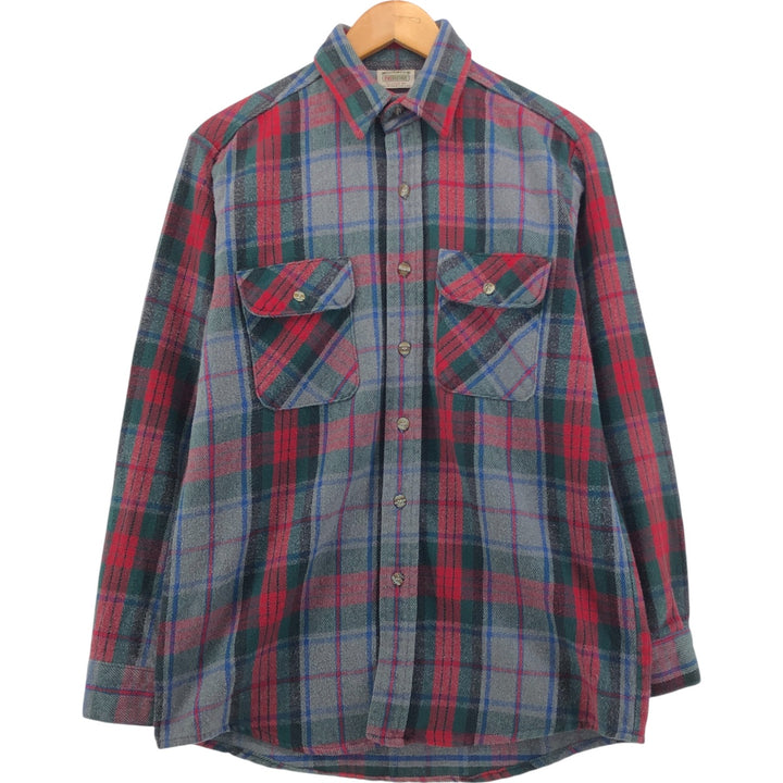 90'S Five Brother Long Sleeve Flannel Check Shirt Men's M Size Vintage unknown gray type Vintage Second Hand