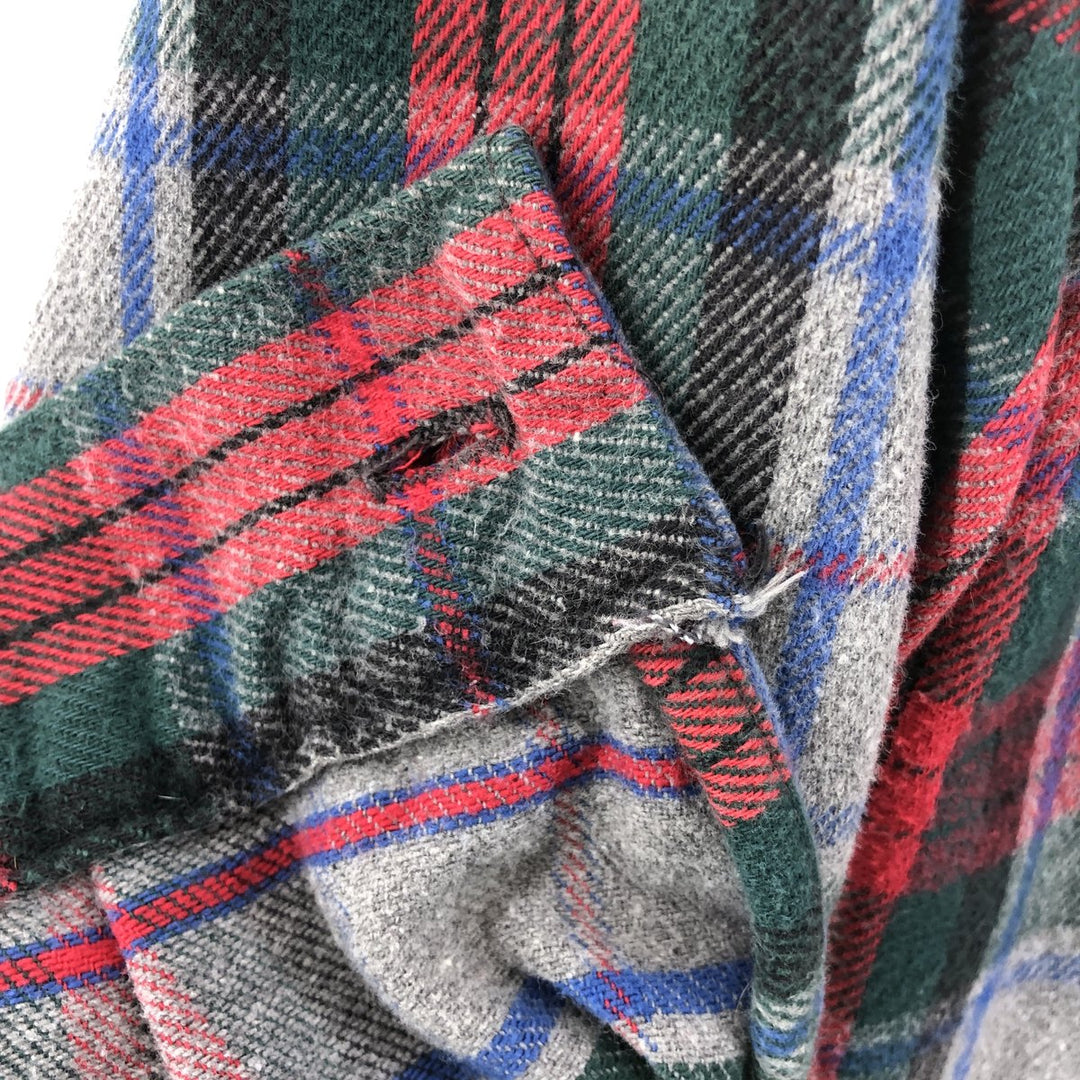 90'S Five Brother Long Sleeve Flannel Check Shirt Men's M Size Vintage unknown gray type Vintage Second Hand